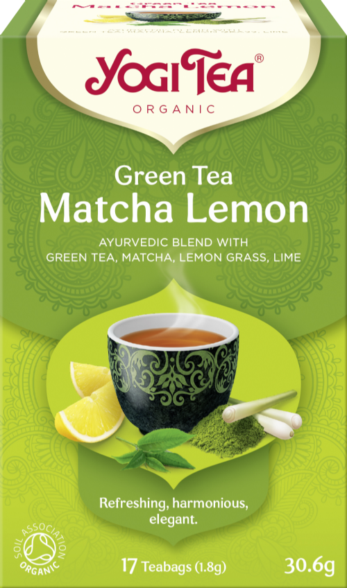 YOGI TEA Green Tea Matcha Lemon - 17 Teabags 30.6g (Pack of 6)