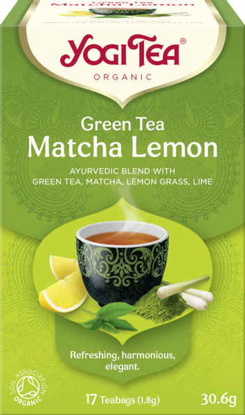 YOGI TEA Green Tea Matcha Lemon - 17 Teabags 30.6g (Pack of 6)