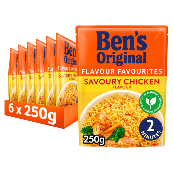 Bens Original Savoury Chicken Microwave Rice 250g (Pack of 6)