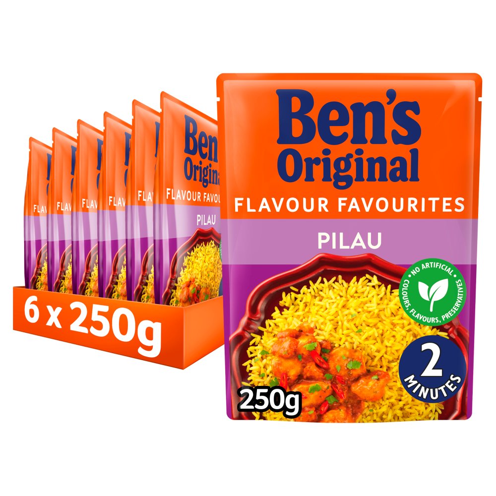 Bens Original Pilau Microwave Rice 250g (Pack of 6)