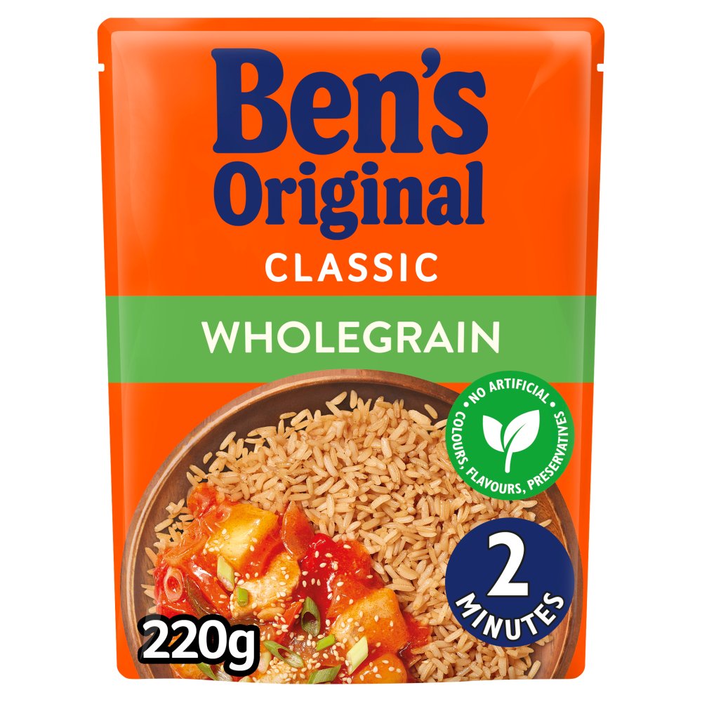 Bens Original Wholegrain Microwave Rice 220g (Pack of 6)