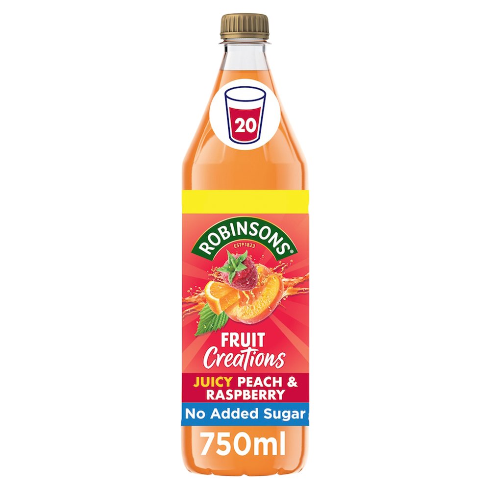 Robinsons Fruit Creations Peach & Raspberry Squash 750ml (Pack of 8)