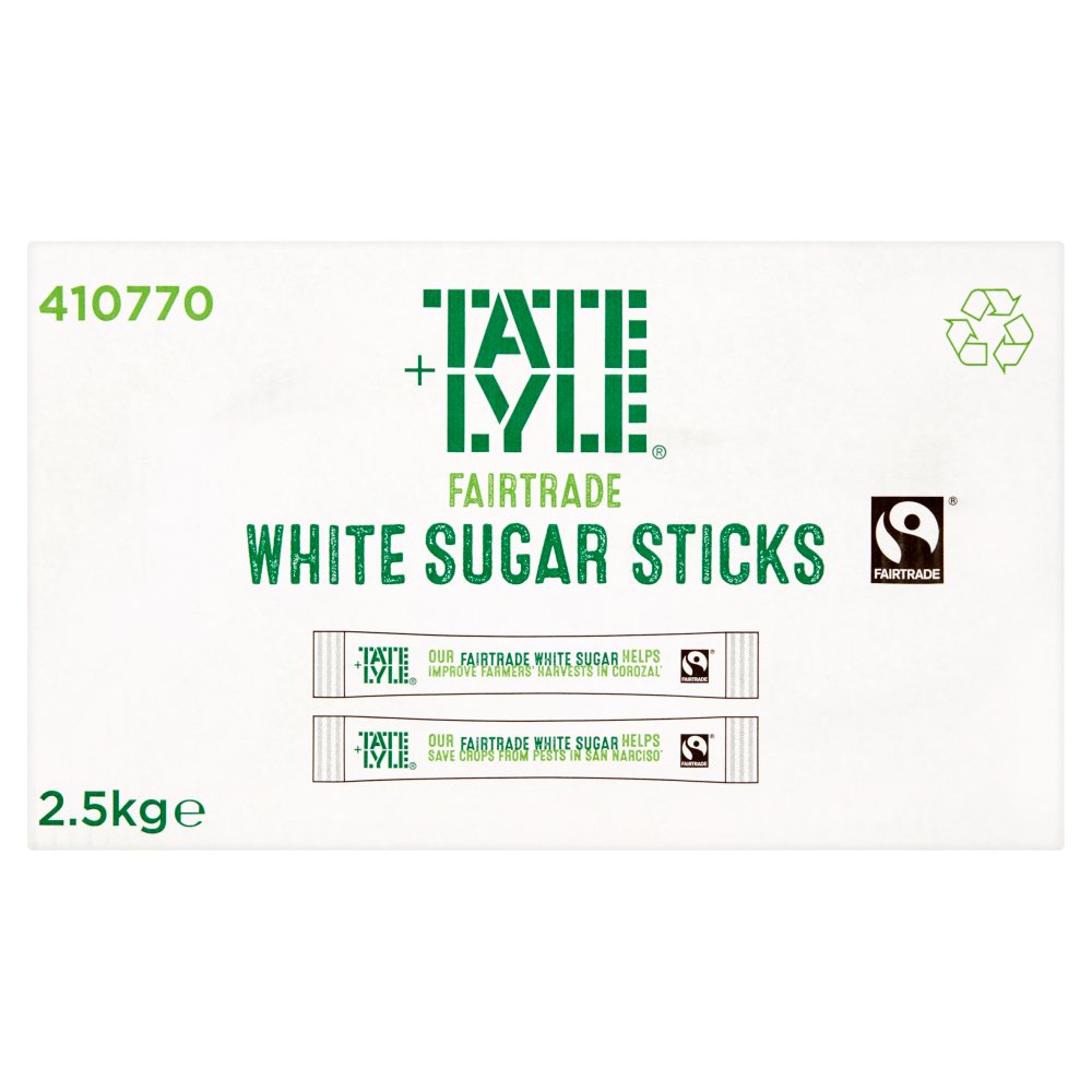 Tate & Lyle Fairtrade White Sugar Sticks 2.5g x 1000 (Pack of 1)