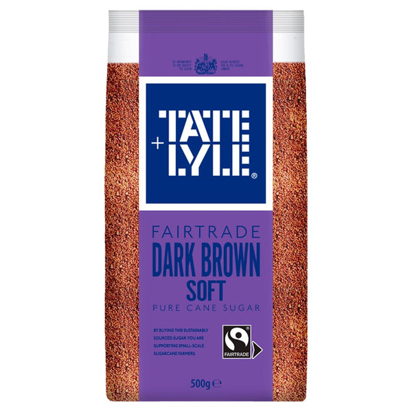 Tate & Lyle Fairtrade Dark Brown Soft Pure Cane Sugar 500g (Pack of 10)