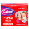 Calpol Sixplus Sugar Free Suspension Strawberry Flavour 6+ Years 12 x 5ml (Pack of 6)