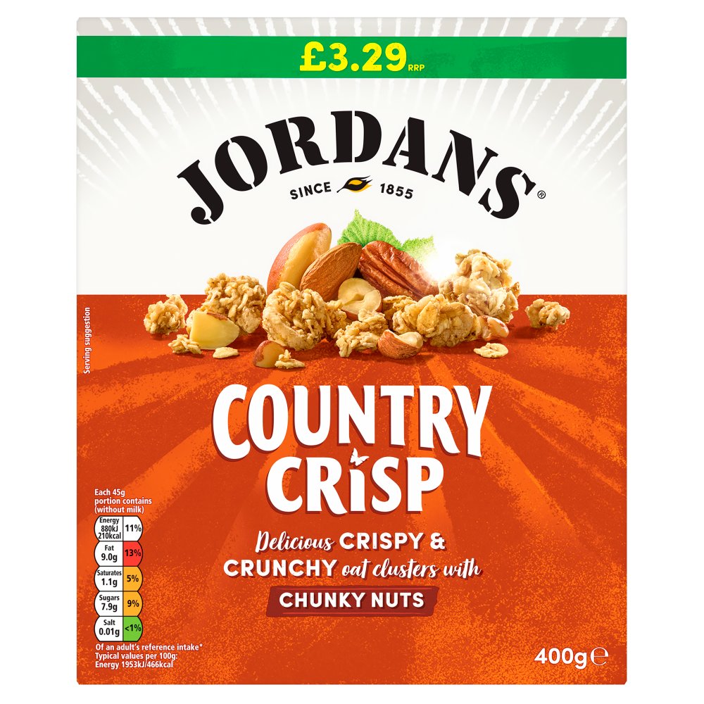 Jordans Country Crisp Chunky Nuts 400g (Pack of 6)