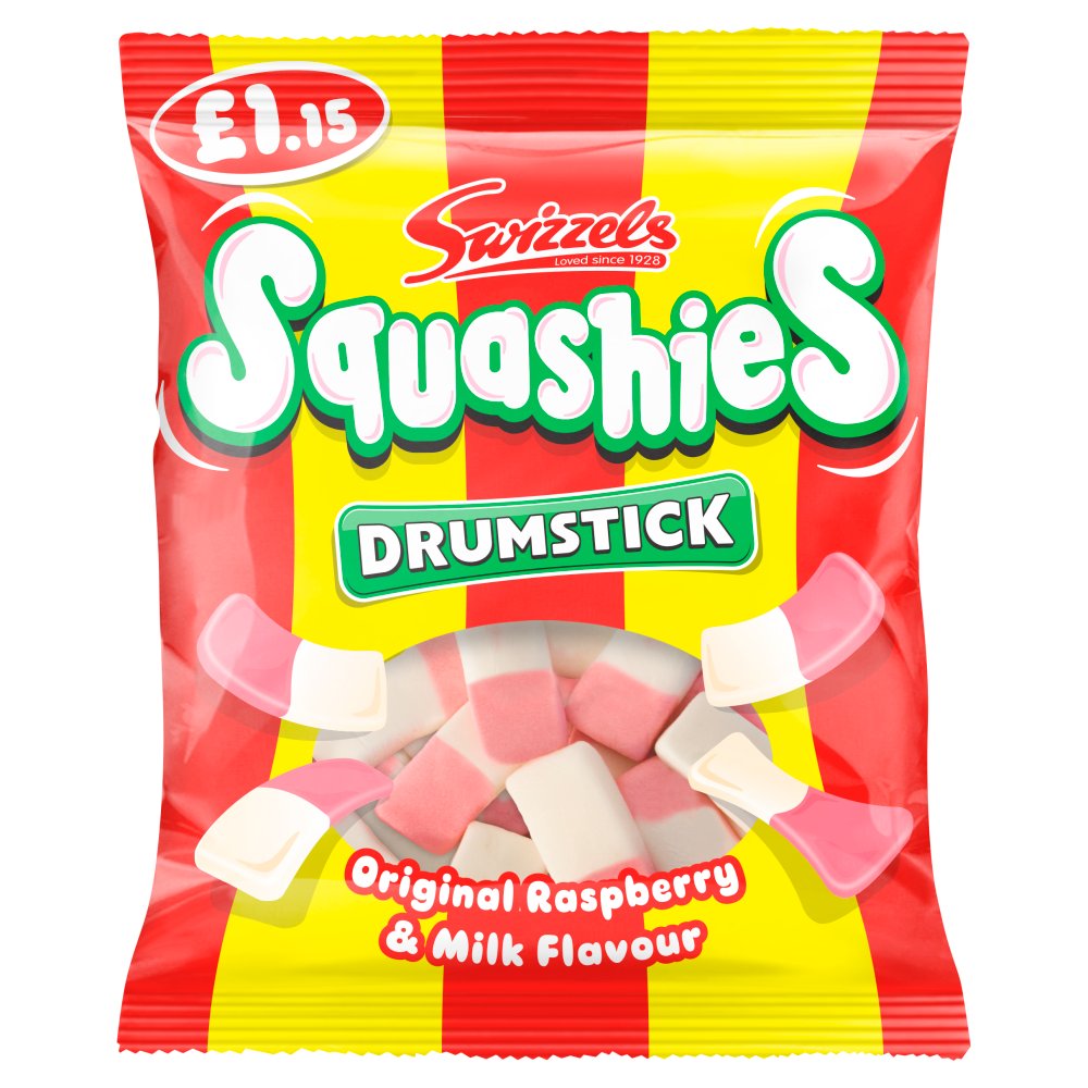 Swizzels Squashies Original Raspberry & Milk 120g (Pack of 12)