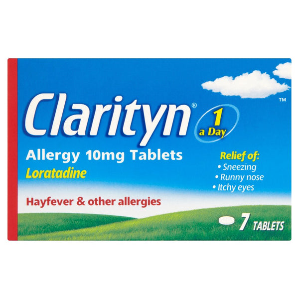 Clarityn Allergy Tablets 10mg Loratadine for Allergy and Hayfever Relief - 7 Tablets (Pack of 12)