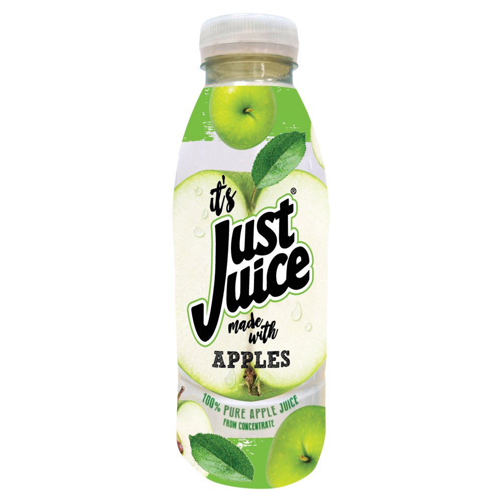 Just Juice 100% Pure Apple Juice from Concentrate 500ml (Pack of 12)