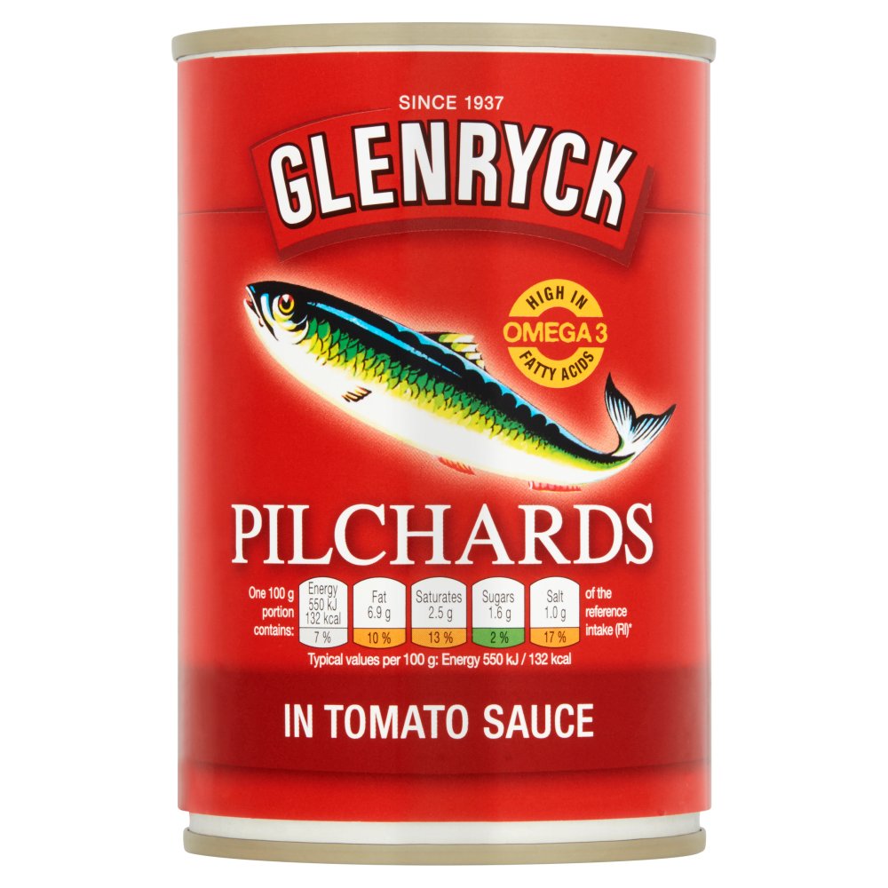 Glenryck Pilchards in Tomato Sauce 400g (Pack of 12)