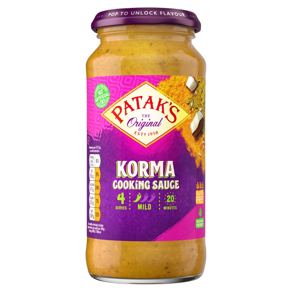 Patak's The Original Korma Cooking Sauce 450g (Pack of 6)
