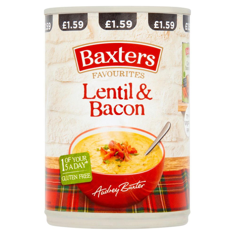 Baxters Favourites Lentil & Bacon Soup 400g (Pack of 12)