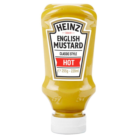 Heinz English Mustard Classic Style Hot 220ml (Pack of 8)