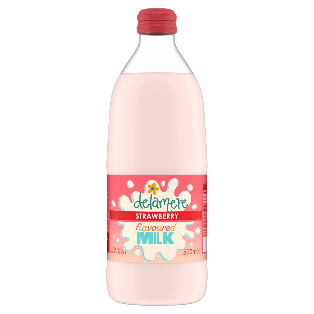 Delamere Strawberry Flavoured Milk 500ml (Pack of 12)