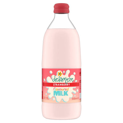 Delamere Strawberry Flavoured Milk 500ml (Pack of 12)