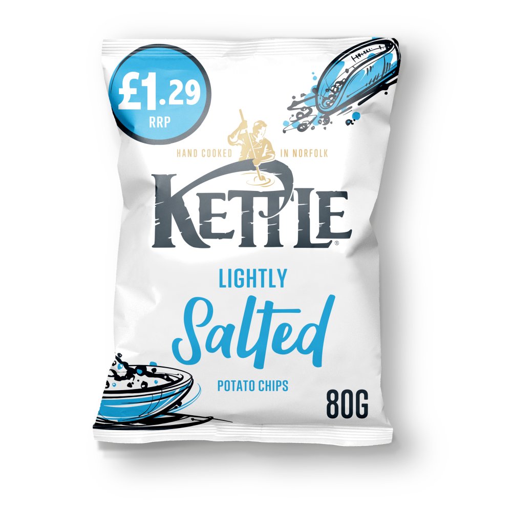 KETTLE® Chips Lightly Salted Crisps 80g (Pack of 12)