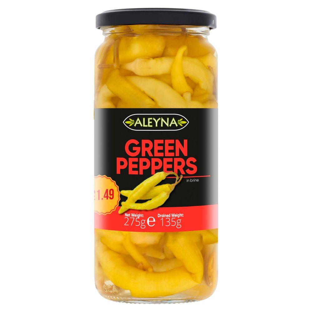 Aleyna Green Peppers in Brine 275g (Pack of 6)