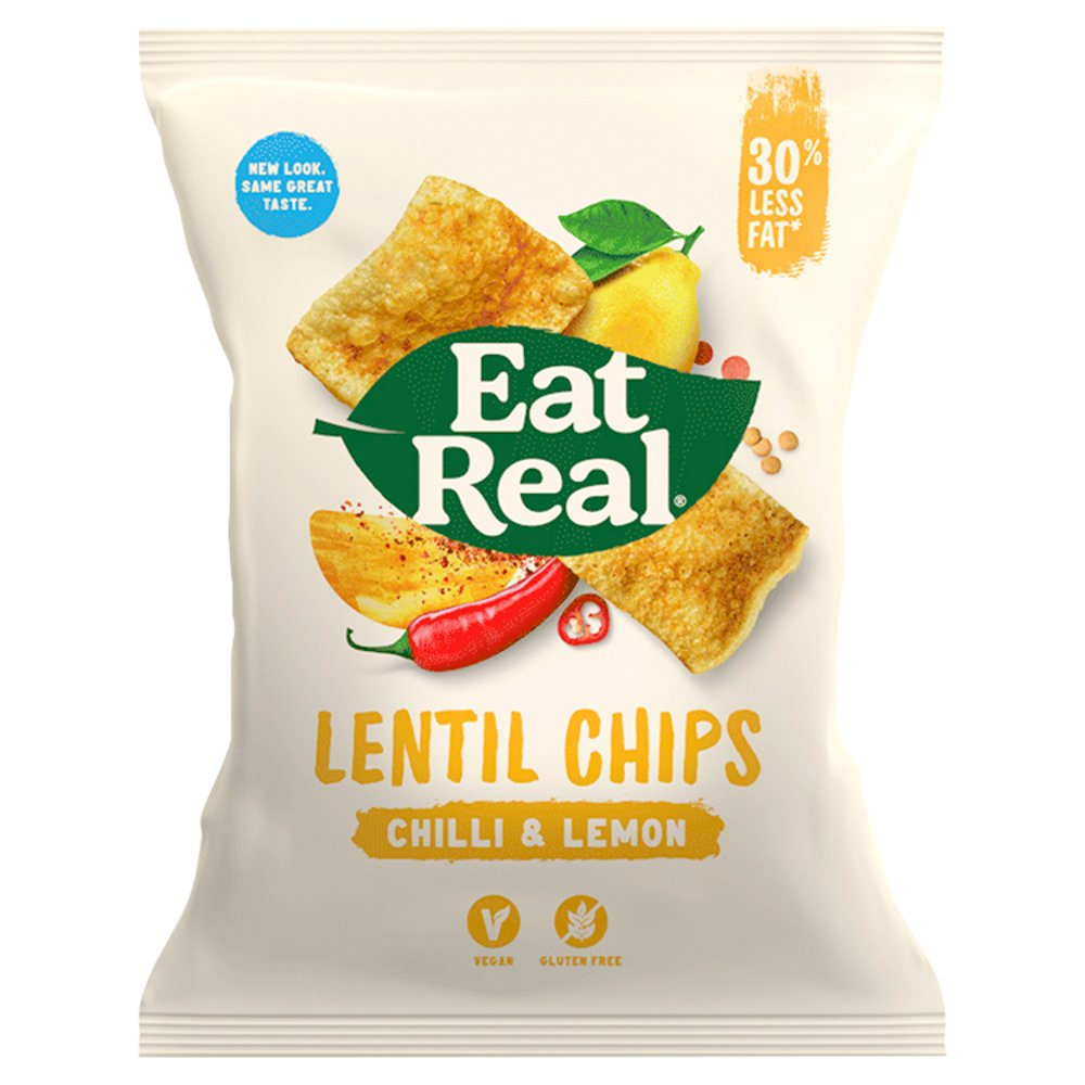 Eat Real Lentil Chips Chilli & Lemon 40g (Pack of 12)