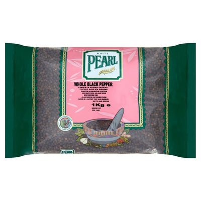 White Pearl Whole Black Pepper 1kg (Pack of 1)