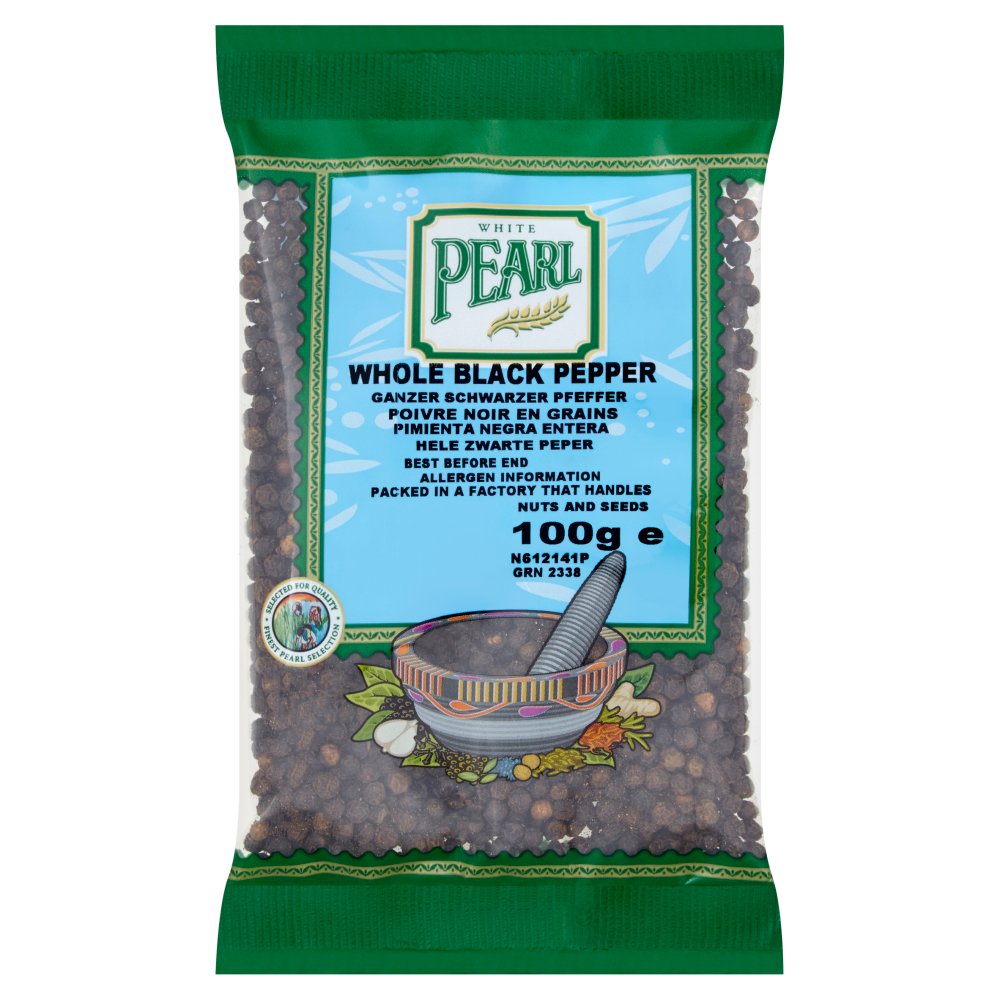 White Pearl Whole Black Pepper 100g (Pack of 12)