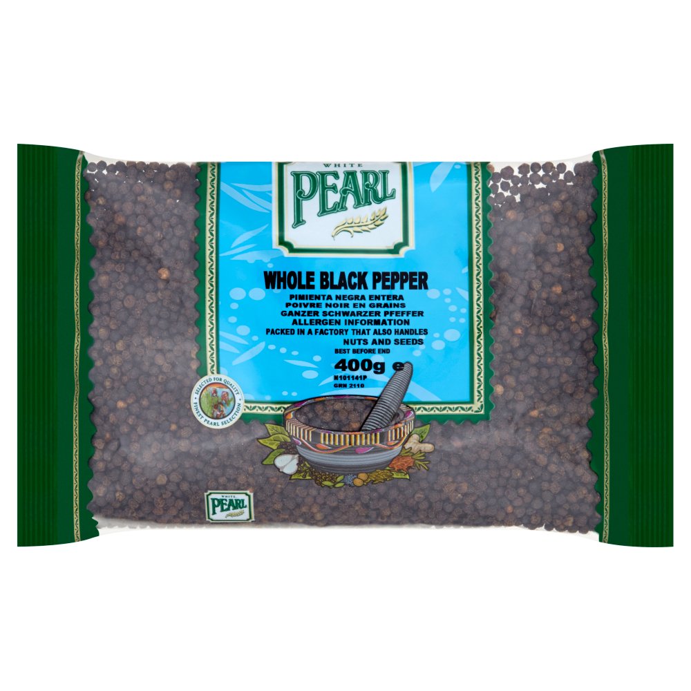 White Pearl Whole Black Pepper 400g (Pack of 1)