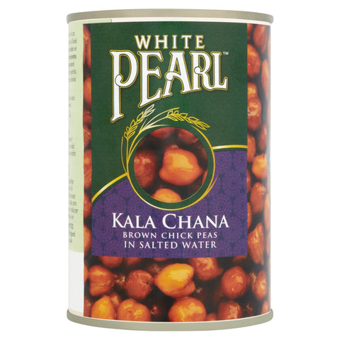 White Pearl Kala Chana Brown Chick Peas in Salted Water 400g (Pack of 12)