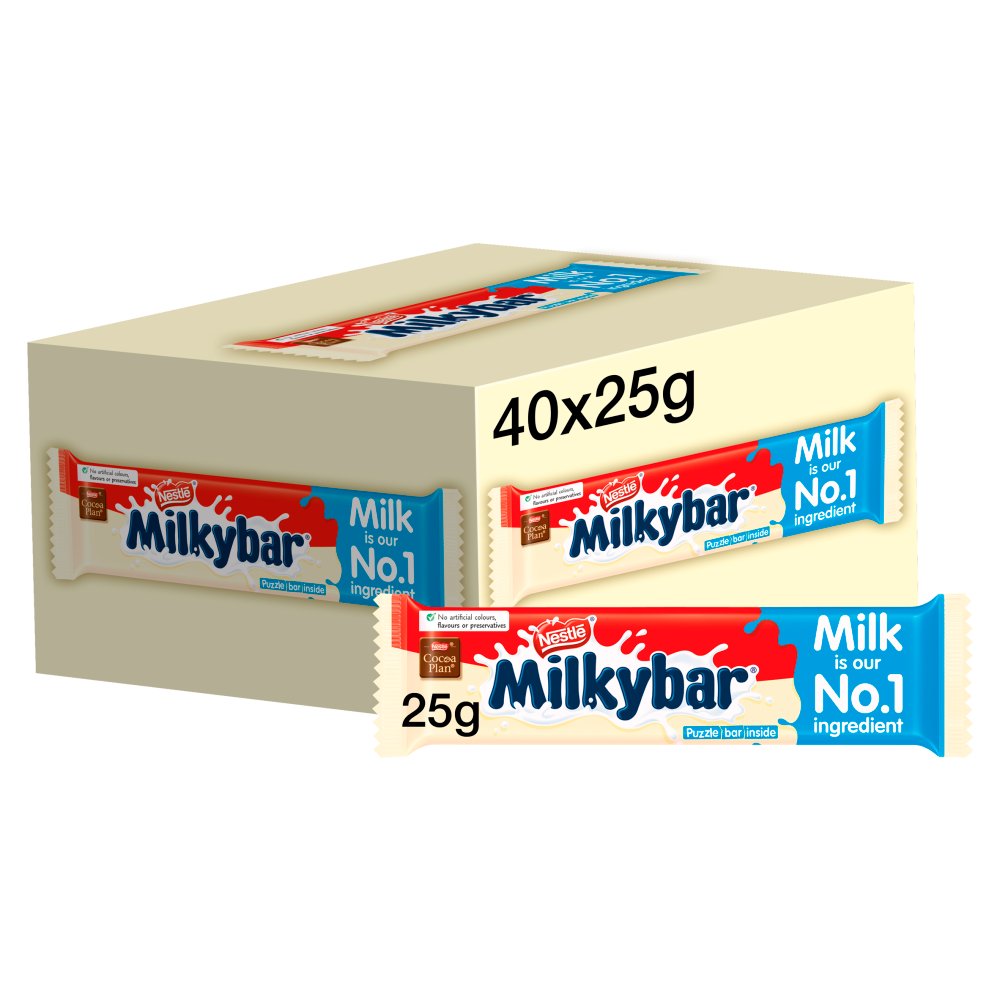 Milkybar White Chocolate Medium Bar 25g (Pack of 40)