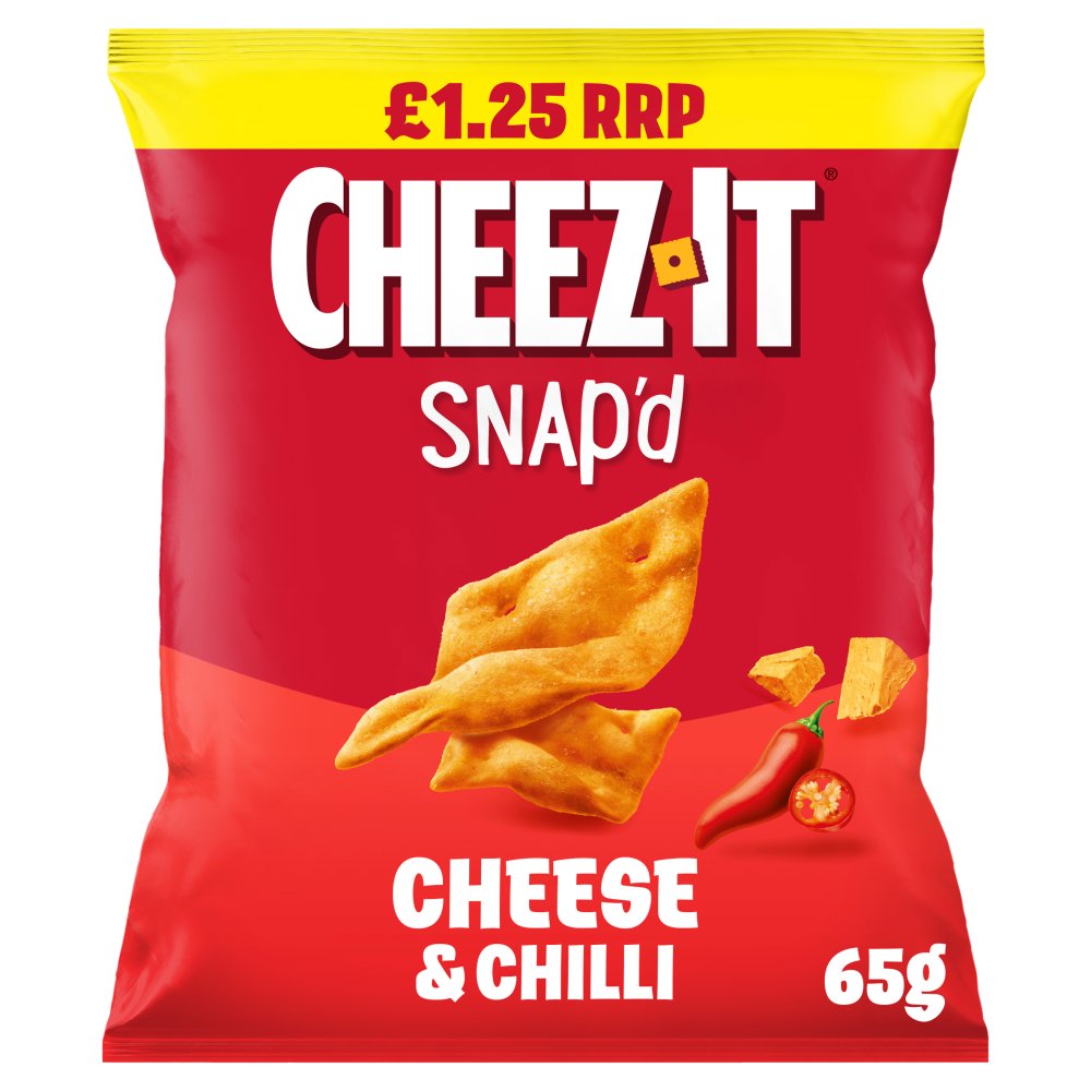 Cheez-It Cheese & Chilli Thin & Crispy Baked Snacks 65g (Pack of 16)