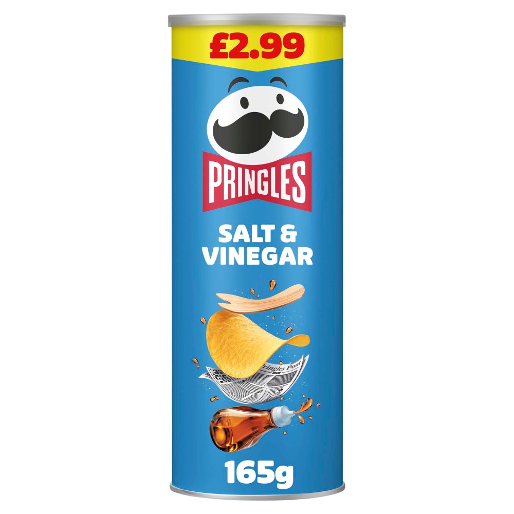 Pringles Salt & Vinegar 165g (Pack of 6)