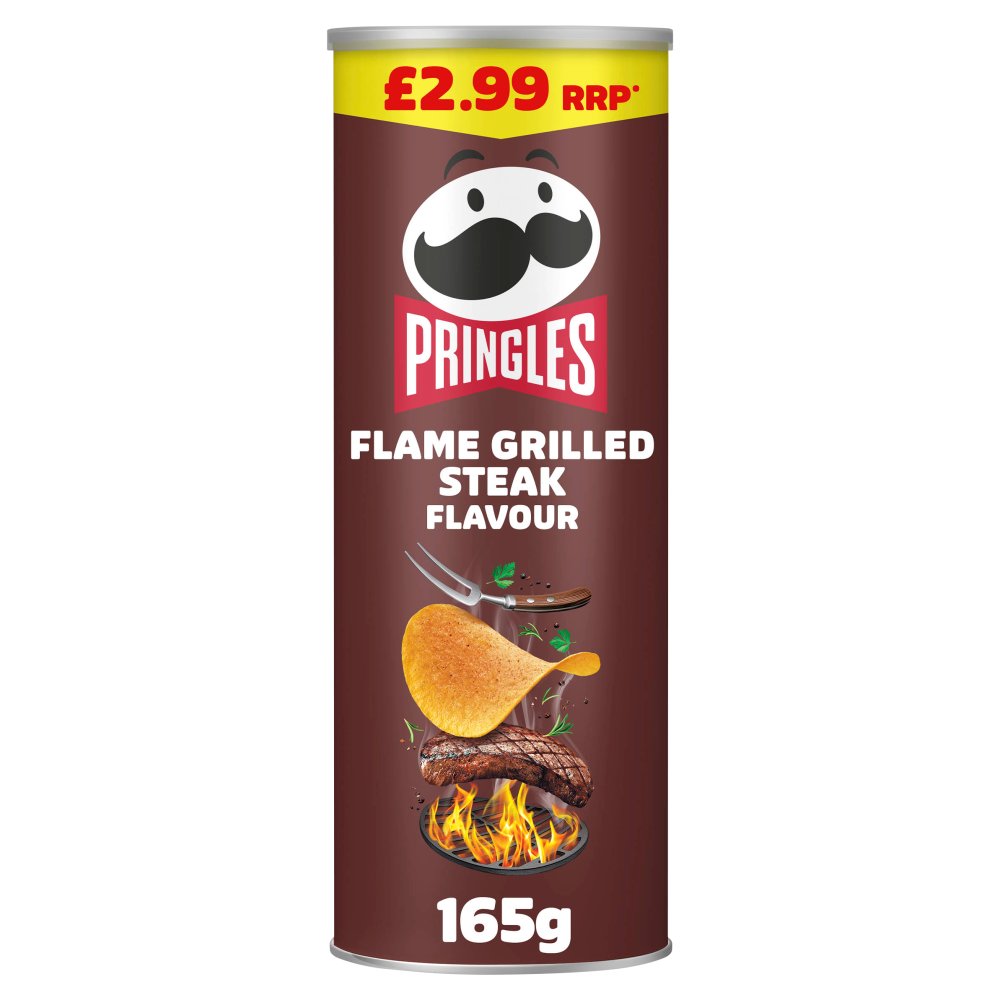 Pringles Flame Grilled Steak Sharing Crisps 165g (Pack of 6)