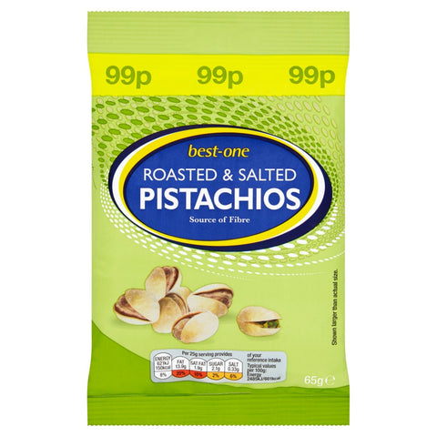 Best-One Roasted & Salted Pistachios 65g (Pack of 12)