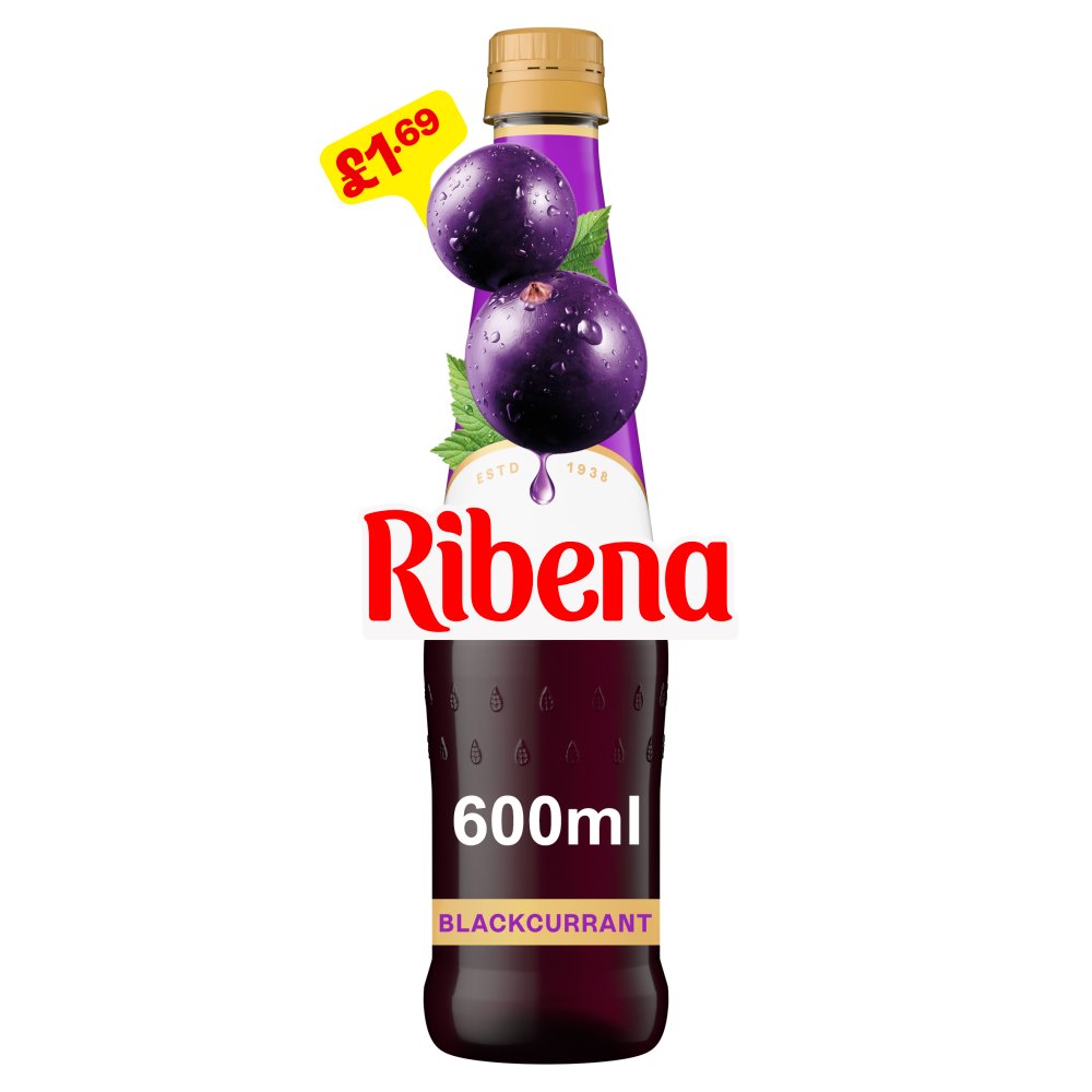 Ribena Blackcurrant Squash 600ml (Pack of 6)