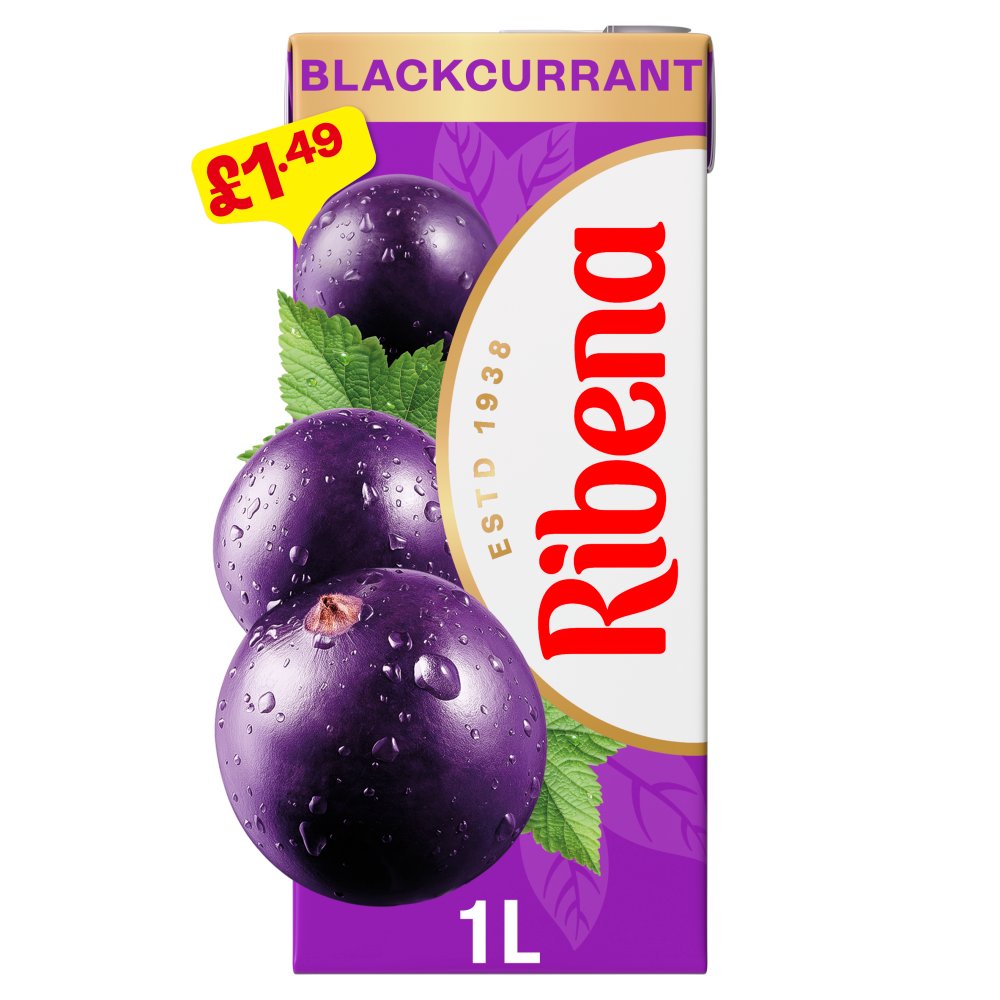 Ribena Blackcurrant Juice Drink 1L (Pack of 12)