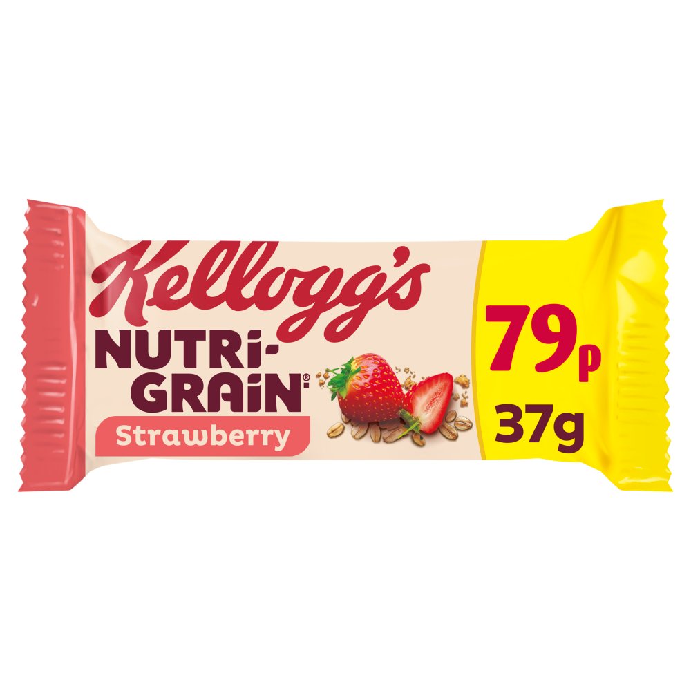 Kellogg's Nutri-Grain Bars Strawberry Single Snack 37g (Pack of 25)