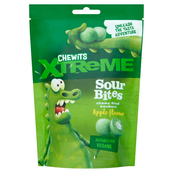 Chewits Xtreme Apple Flavour Sour Bites 115g (Pack of 10)