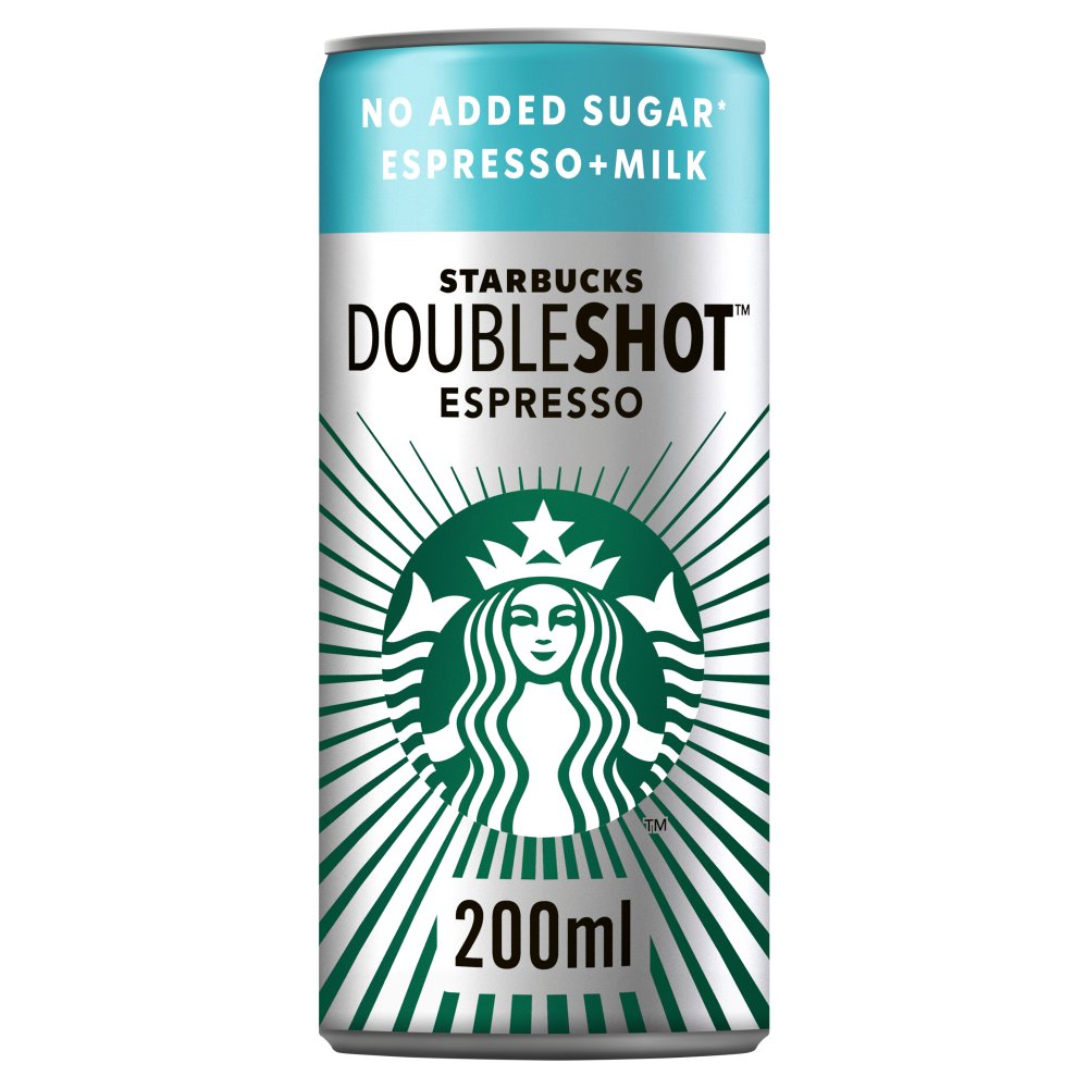Starbucks Doubleshot Espresso No Added Sugar Iced Coffee 200ml (Pack of 12)