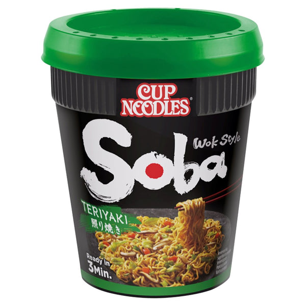 Nissin Soba Teriyaki Instant Wok Style Noodles Pot 90g (Pack of 8)