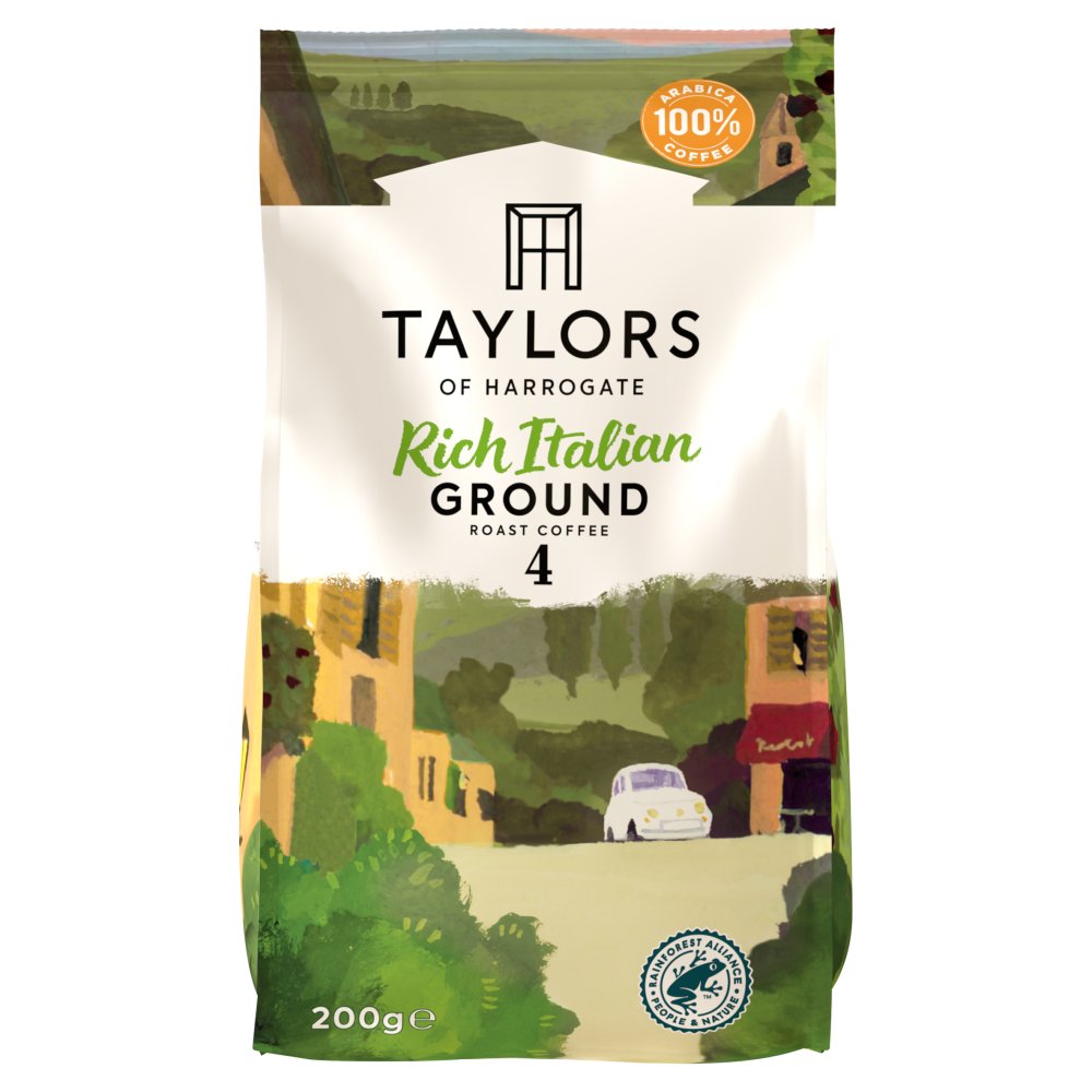 Taylors of Harrogate Rich Italian Roast Ground Coffee 200g (Pack of 6)