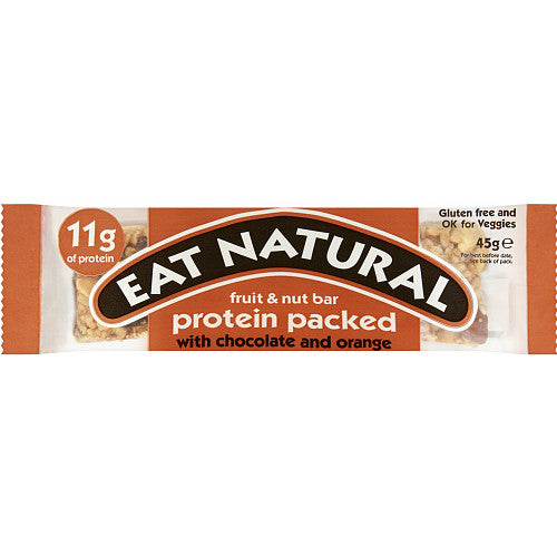 Eat Natural Fruit & Nut Bar Protein Packed with Chocolate and Orange 45g (Pack of 12)
