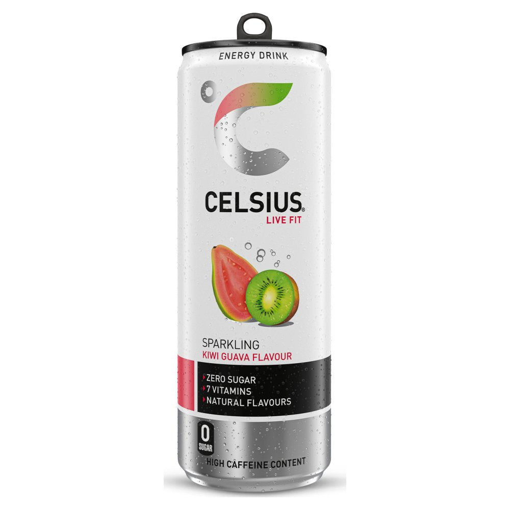 Celsius Energy Drink, Sparkling Kiwi Guava 355ml (Pack of 12)