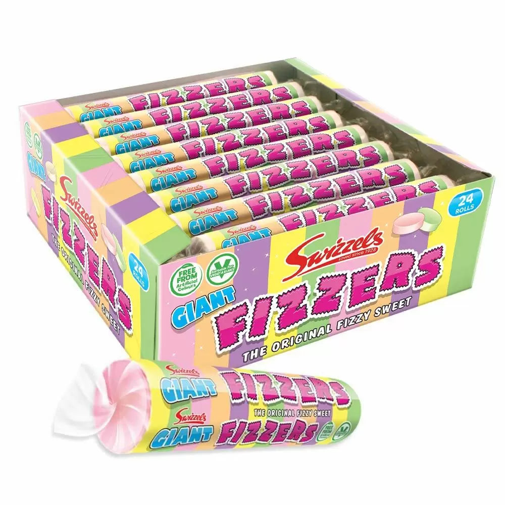 Swizzels Giant Fizzers Rolls 40g (Pack of 24)