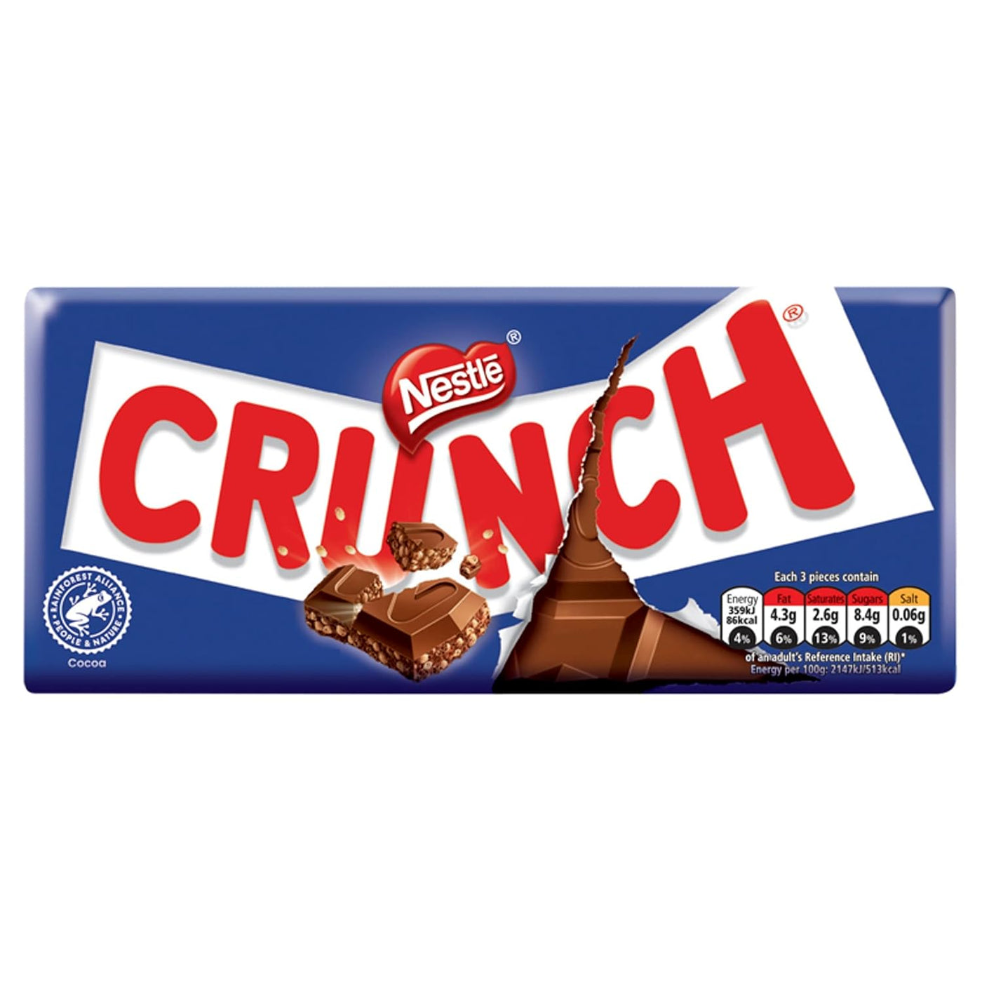 Crunch Milk Chocolate Sharing Bar 100g (Pack of 20)