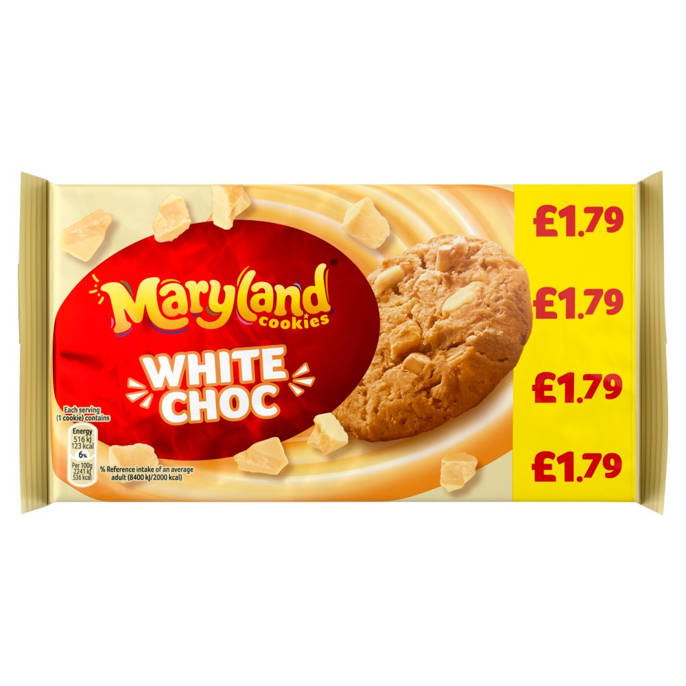 Maryland Big & Chunky White Chocolate Chip 180g (Pack of 8)
