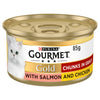 Gourmet Gold Chunks in Gravy with Salmon and Chicken 85g (Pack of 12)