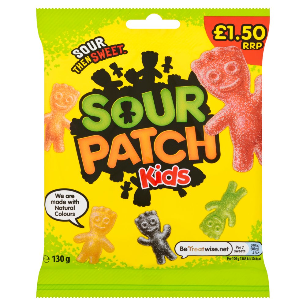 Sour Patch Kids Sweets Bag 130g (Pack of 10)