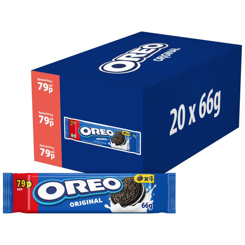 OREO Original Vanilla Sandwich Biscuits 66g (Pack of 20)