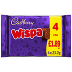 Cadbury Wispa Chocolate Bar 4 Pack Multipack 94.8g (Pack of 11)
