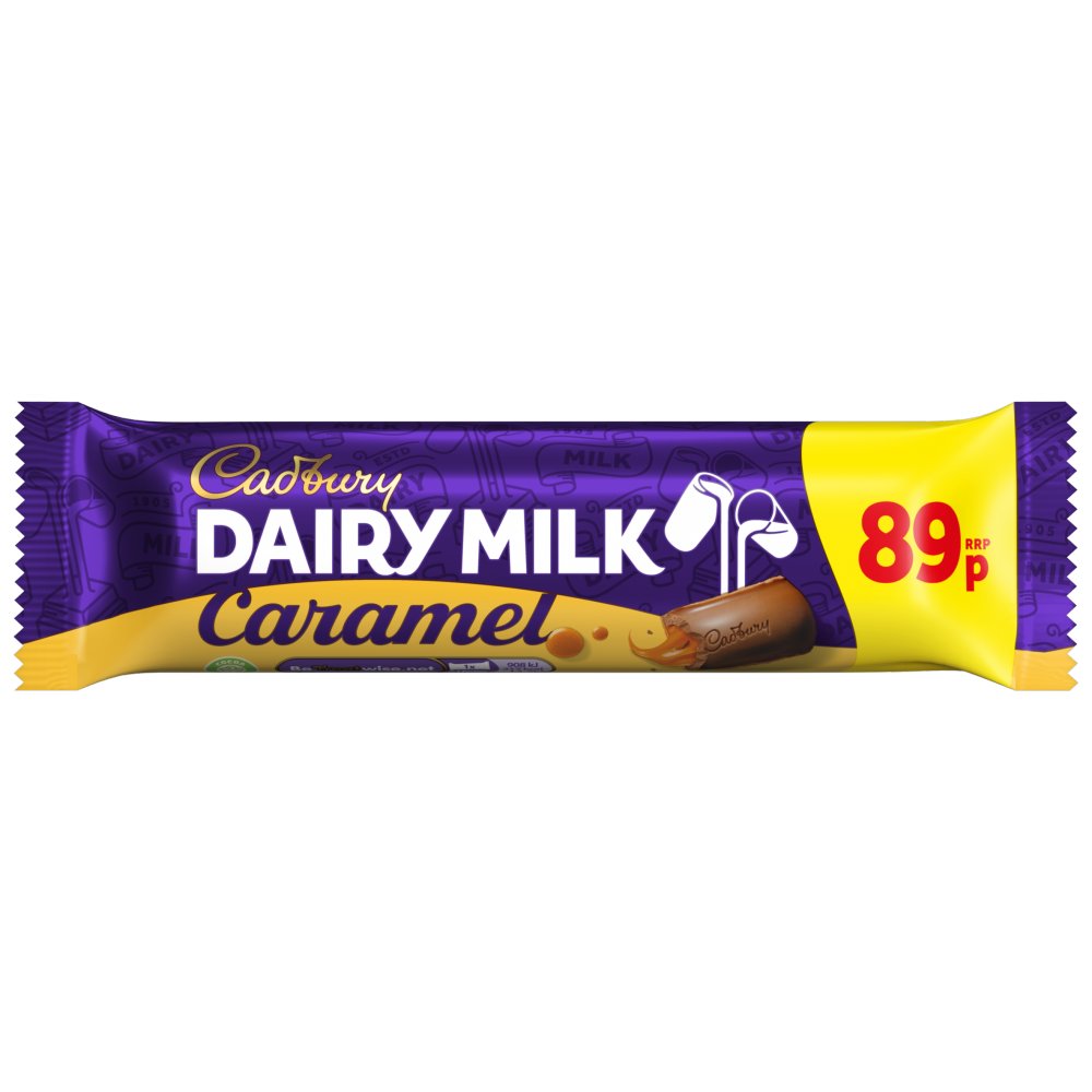 Cadbury Dairy Milk Caramel Chocolate Bar 45g (Pack of 48)