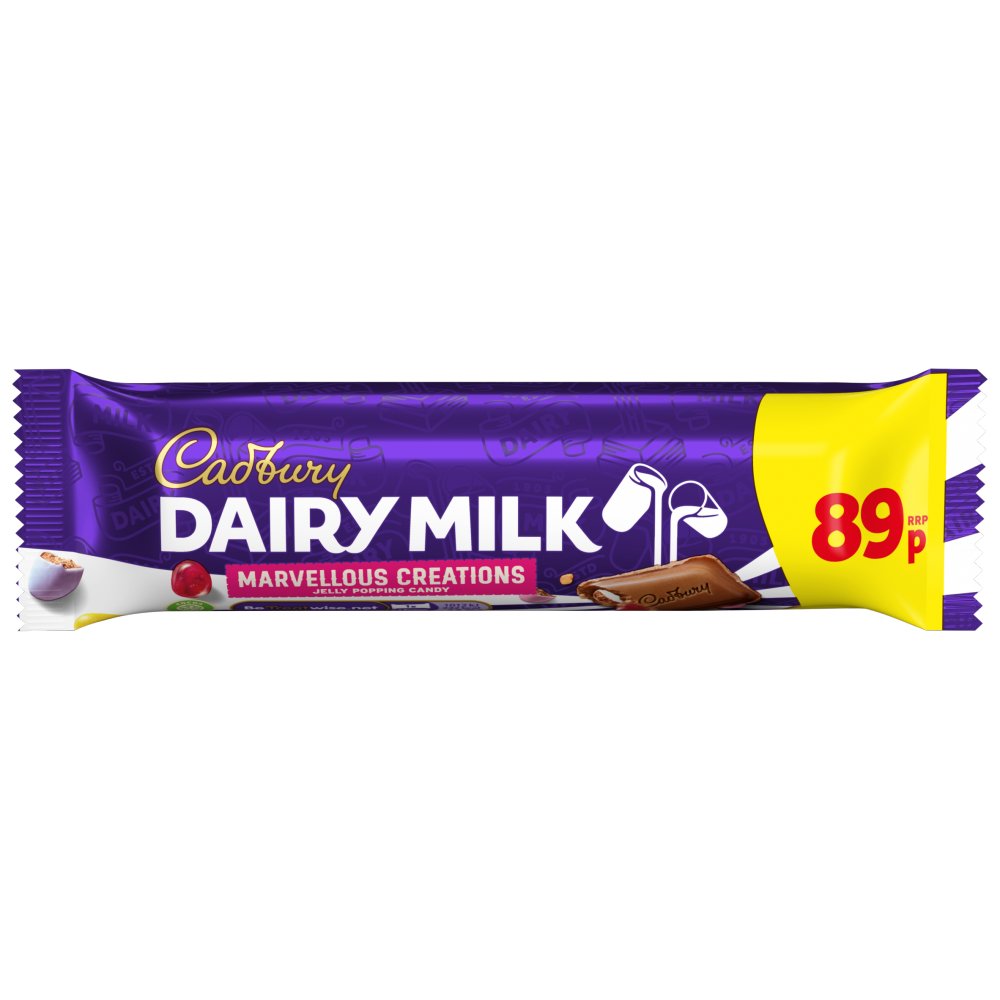 Cadbury Dairy Milk Marvellous Creations Jelly Popping Chocolate Bar 47g (Pack of 24)