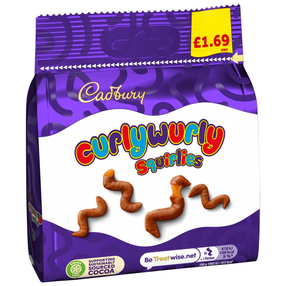 Cadbury Curlywurly Squirlies Chocolate 85g (Pack of 10)